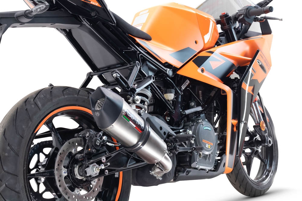 Scarico GPR compatibile con  Ktm Rc 390 2022-2024, M3 Inox , Scarico omologato, silenziatore con db killer estraibile e raccordo specifico