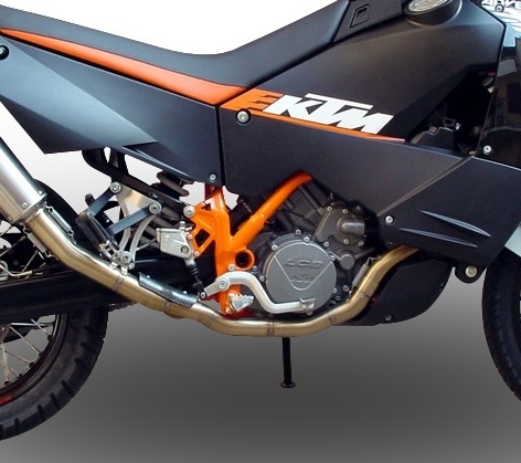 Scarico GPR compatibile con  Ktm Lc8 950 Adventure - S  2003-2007, Dual Poppy, Scarico completo omologato,fornito con db killer estraibile,catalizzatore e collettore