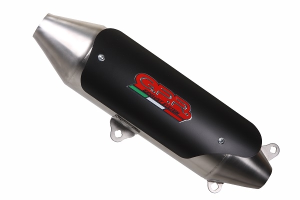 Scarico GPR compatibile con  Quadro Qv 3 2018-2020, Power Bomb, Terminale di scarico omologato,fornito con db killer estraibile,catalizzatore e collettore
