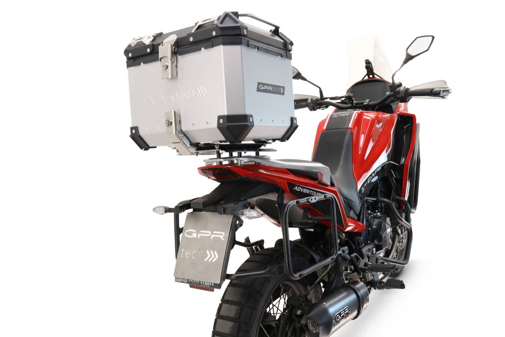 GPR TECH compatible with  GPR TECH TOP CASE ALPI-TECH 55 LT SILVER Bauletto top case in alluminio, colore argento con piastra specifica