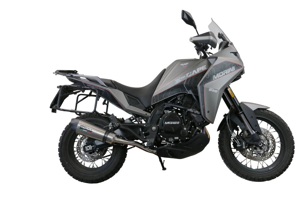 GPR escape compatible con  Moto Morini X-CAPE 650 2021-2024, New Grand Prix Evo Titanium, Escape semi-completo homologado, con db killer extraible y catalizador 