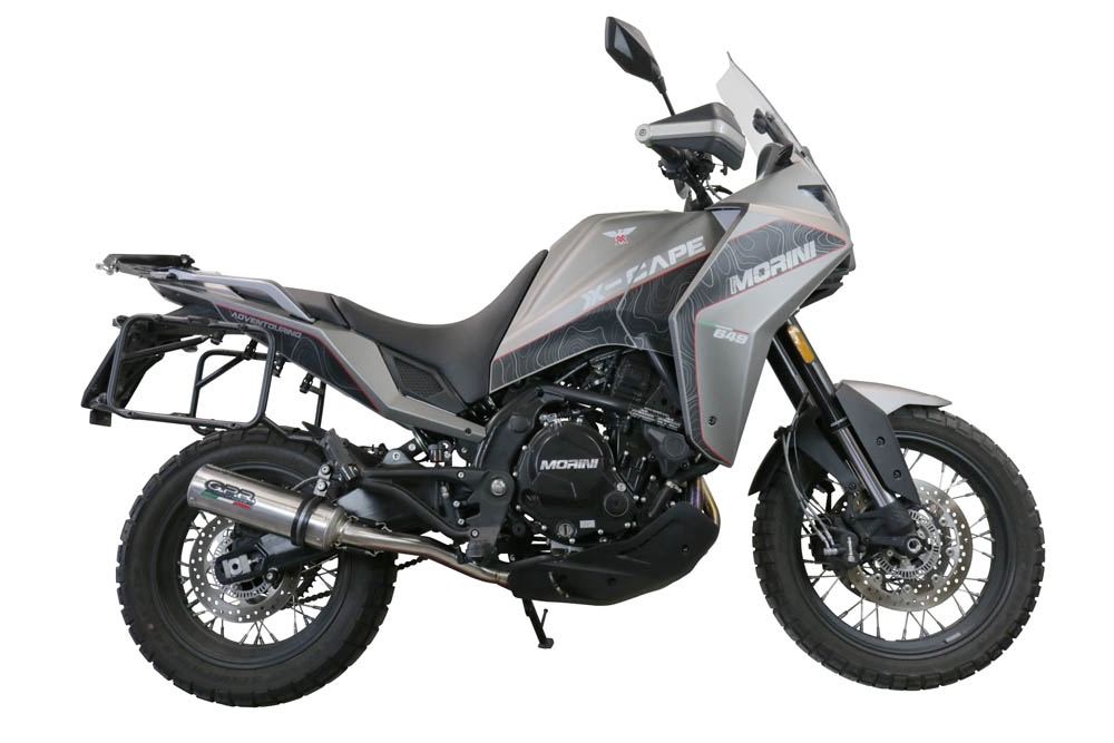 GPR exhaust compatible with  Moto Morini X-CAPE 650 2021-2024, M3 Inox , Homologated legal Mid-full system exhaust, including removable db killer and catalyst  