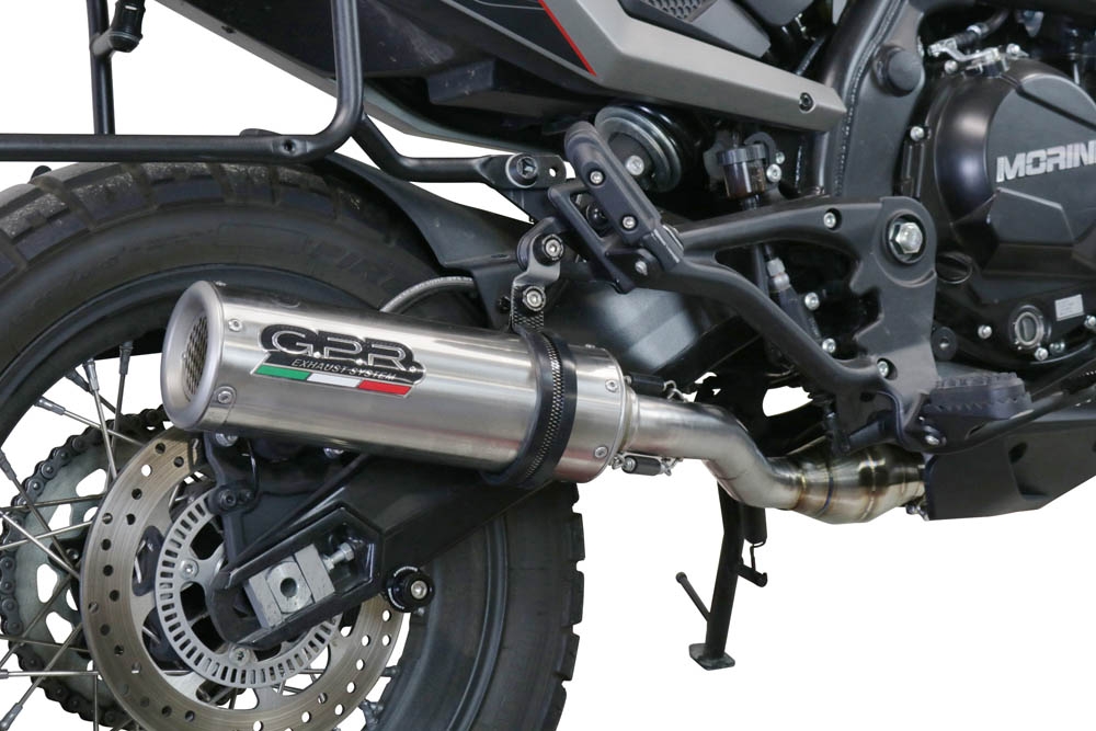 GPR exhaust compatible with  Moto Morini X-CAPE 650 2021-2024, M3 Inox , Homologated legal Mid-full system exhaust, including removable db killer and catalyst  
