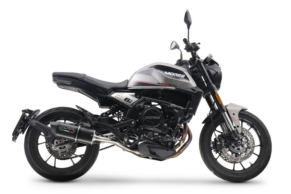 GPR exhaust compatible with  Moto Morini Seiemmezzo Scr 2022-2024, Furore Evo4 Nero, Homologated legal Mid-full system exhaust, including removable db killer and catalyst  