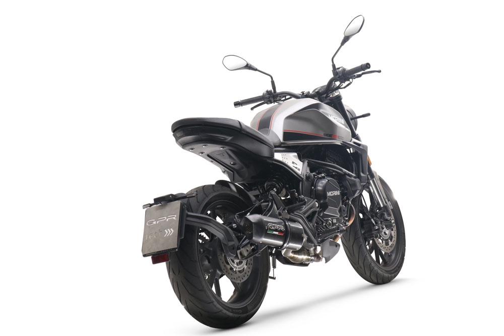 GPR exhaust compatible with  Moto Morini Seiemmezzo Scr 2022-2024, Furore Evo4 Nero, Homologated legal Mid-full system exhaust, including removable db killer and catalyst  