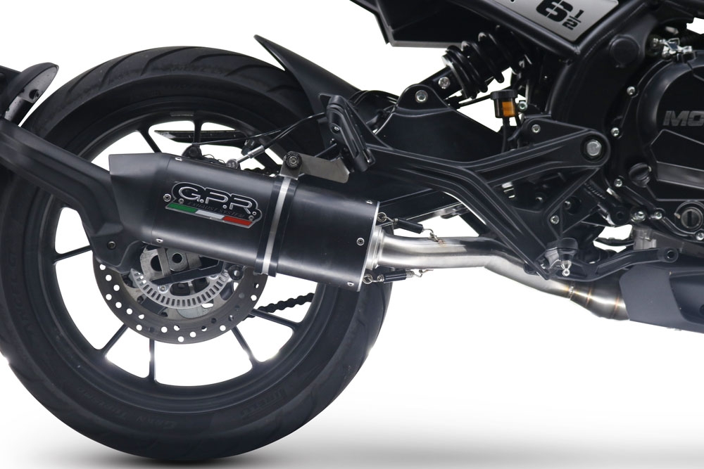 GPR exhaust compatible with  Moto Morini Seiemmezzo Scr 2022-2024, Furore Evo4 Nero, Homologated legal Mid-full system exhaust, including removable db killer and catalyst  