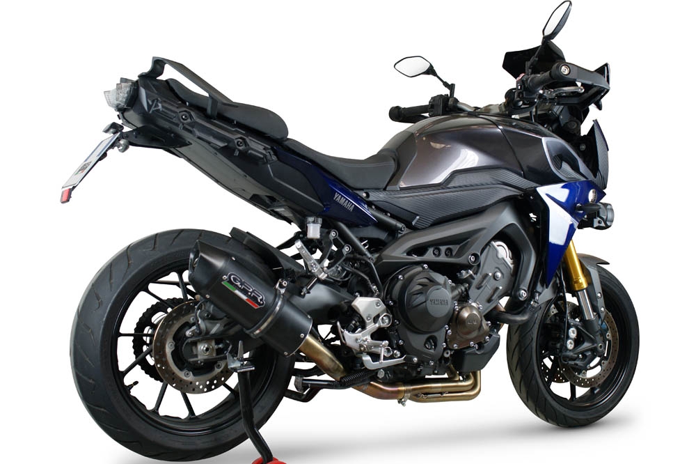 GPR exhaust compatible with  Yamaha Mt-09 2021-2023, Furore Evo4 Nero, Homologated legal full system exhaust, including removable db killer and catalyst 