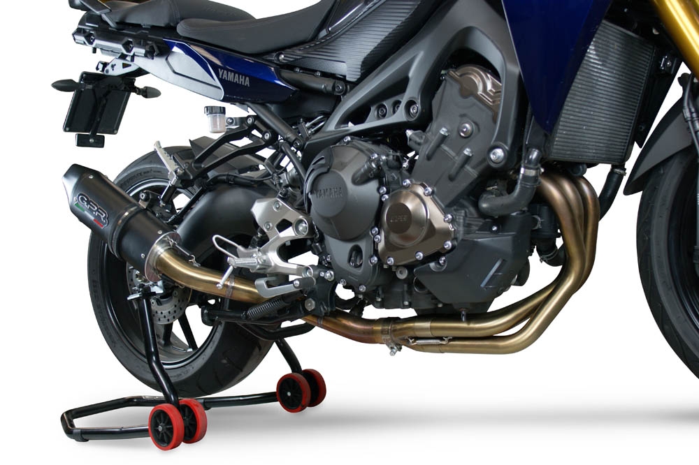 GPR exhaust compatible with  Yamaha Mt-09 2021-2023, Furore Evo4 Nero, Homologated legal full system exhaust, including removable db killer and catalyst 