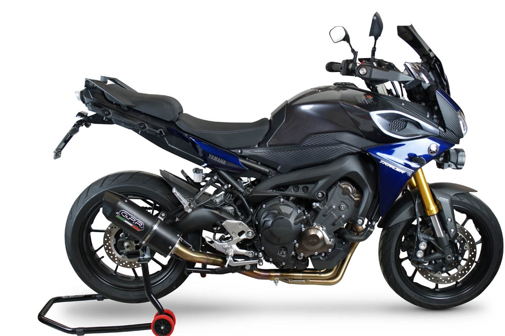GPR exhaust compatible with  Yamaha Mt-09 2021-2023, Furore Evo4 Nero, Homologated legal full system exhaust, including removable db killer and catalyst 