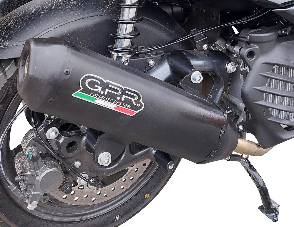 Scarico GPR compatibile con  Bmw C 400 X -GT 2021-2024, Pentaroad Black, Terminale di scarico omologato,fornito con db killer estraibile,catalizzatore e collettore