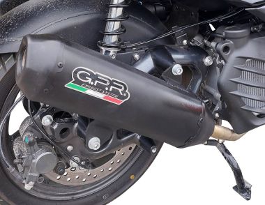 Scarico GPR compatibile con  Bmw C 400 X -GT 2021-2024, Pentaroad Black, Terminale di scarico omologato,fornito con db killer estraibile,catalizzatore e collettore