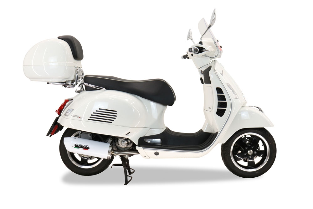 Scarico GPR compatibile con  Piaggio Vespa Gt - Gtv 250 I.E.  2007-2009, Albus Ceramic, Scarico completo racing, fornito con db killer estraibile e collettore, non legale per uso stradale