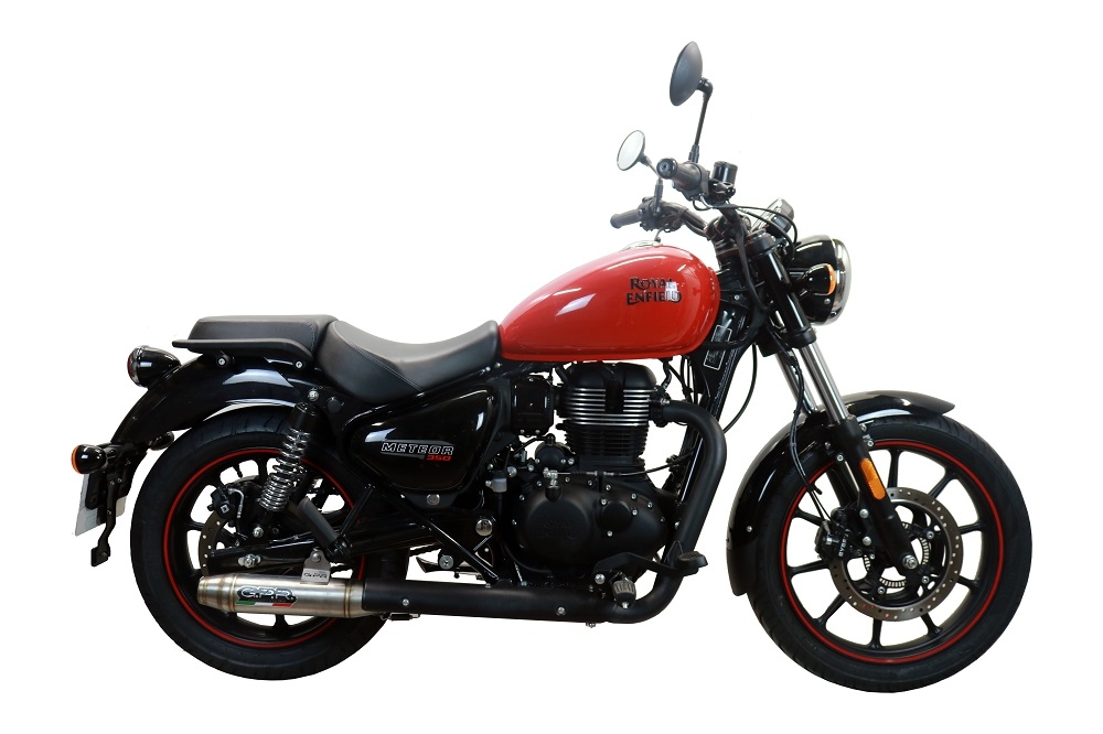 Scarico GPR compatibile con  Royal Enfield Classic 350 2021-2023, Deeptone Inox, Terminale di scarico omologato, fornito con db killer estraibile, catalizzatore e raccordo specifico