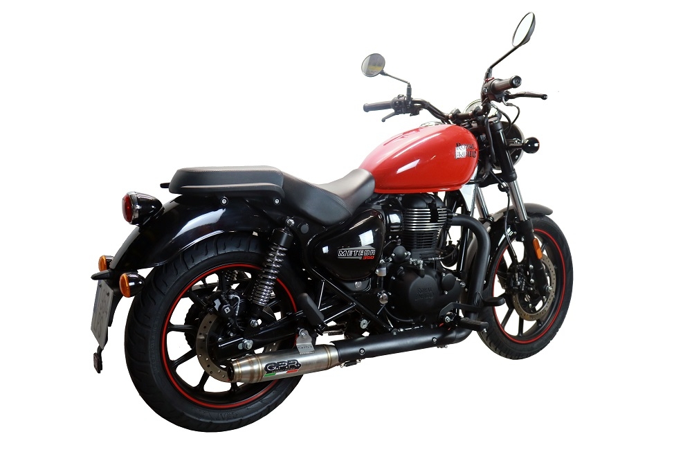 Scarico GPR compatibile con  Royal Enfield Classic 350 2021-2023, Deeptone Inox, Terminale di scarico omologato, fornito con db killer estraibile, catalizzatore e raccordo specifico