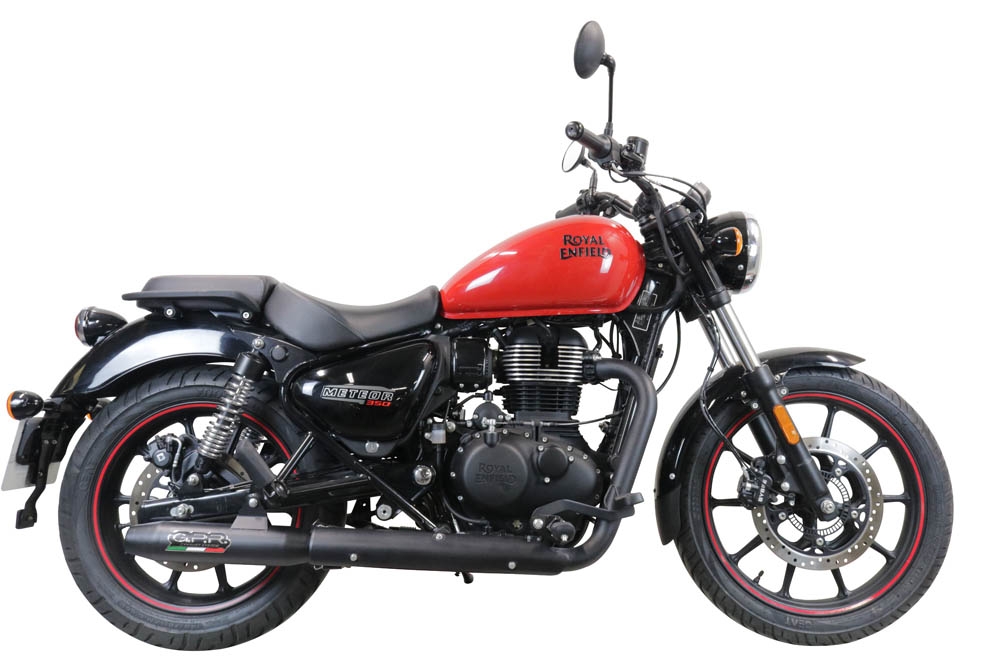 Scarico GPR compatibile con  Royal Enfield Classic 350 2021-2023, Deeptone Nero, Terminale di scarico omologato, fornito con db killer estraibile, catalizzatore e raccordo specifico