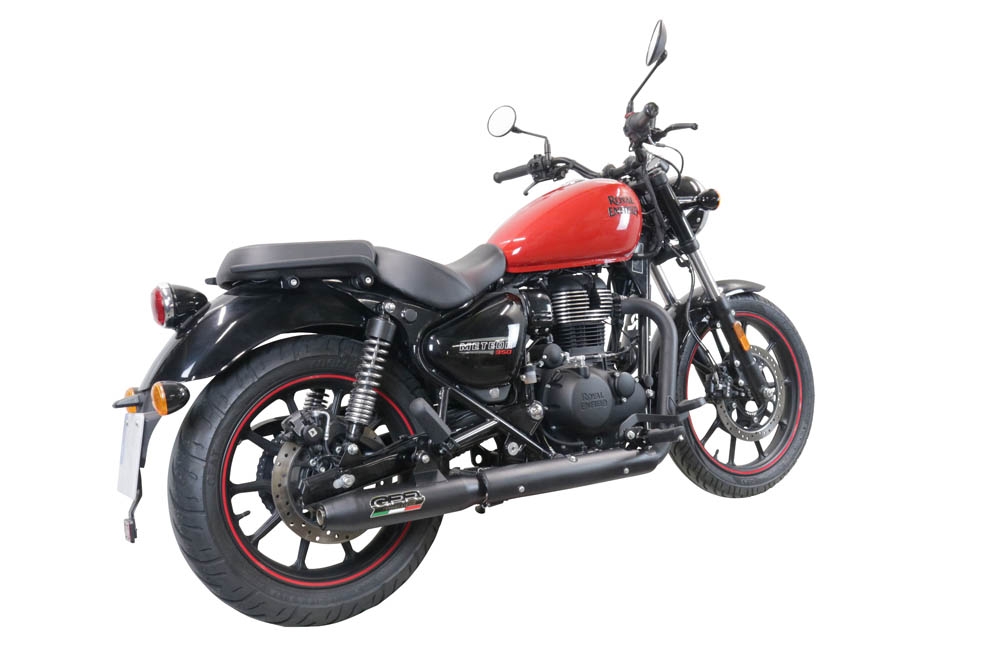 Scarico GPR compatibile con  Royal Enfield Classic 350 2021-2023, Deeptone Nero, Terminale di scarico omologato, fornito con db killer estraibile, catalizzatore e raccordo specifico