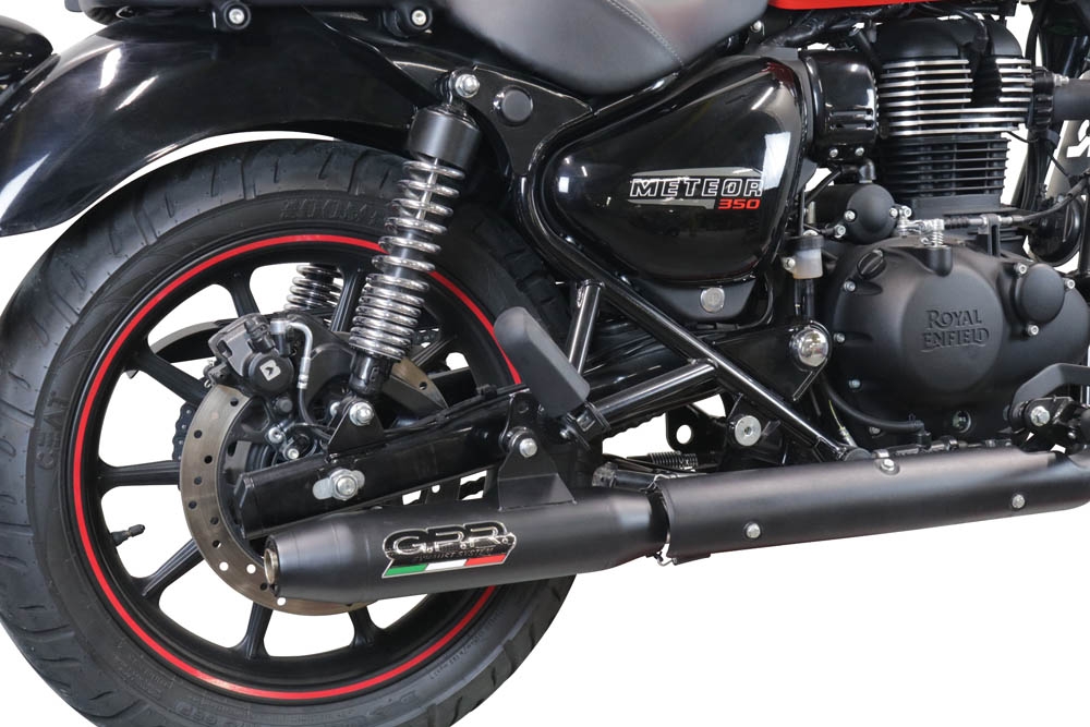 Scarico GPR compatibile con  Royal Enfield Classic 350 2021-2023, Deeptone Nero, Terminale di scarico omologato, fornito con db killer estraibile, catalizzatore e raccordo specifico
