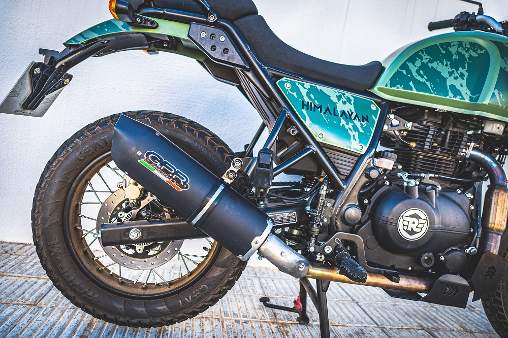 Scarico GPR compatibile con  Royal Enfield Himalayan 410 2021-2024, Furore Nero, Terminale di scarico racing, con raccordo, senza omologazione