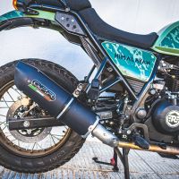 Scarico GPR compatibile con  Royal Enfield Himalayan 410 2021-2024, Furore Nero, Terminale di scarico racing, con raccordo, senza omologazione