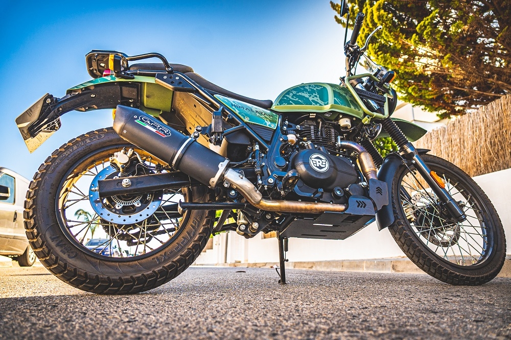 Scarico GPR compatibile con  Royal Enfield Himalayan 410 2021-2024, Furore Nero, Terminale di scarico racing, con raccordo, senza omologazione
