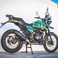 Scarico GPR compatibile con  Royal Enfield Himalayan 410 2021-2024, Furore Nero, Terminale di scarico racing, con raccordo, senza omologazione