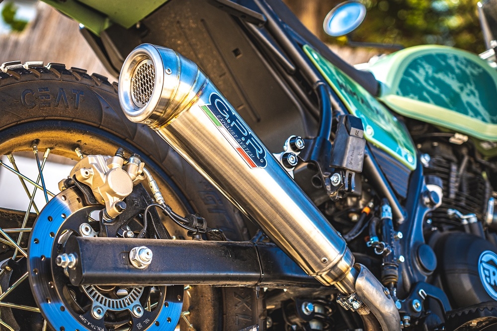 Scarico GPR compatibile con  Royal Enfield Himalayan 410 2021-2024, Powercone Evo, Terminale di scarico omologato,fornito con db killer estraibile,catalizzatore e collettore