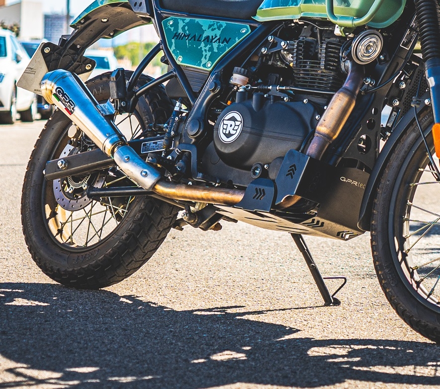 Scarico GPR compatibile con  Royal Enfield Himalayan 410 2021-2024, Powercone Evo, Terminale di scarico omologato,fornito con db killer estraibile,catalizzatore e collettore