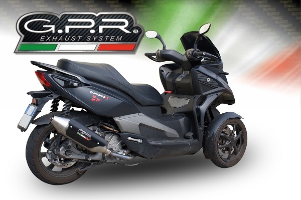 Scarico GPR compatibile con  Quadro Qv 3 2018-2020, Power Bomb, Terminale di scarico omologato,fornito con db killer estraibile,catalizzatore e collettore