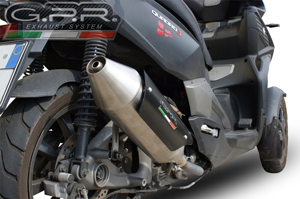 Scarico GPR compatibile con  Quadro Qv 3 2018-2020, Power Bomb, Terminale di scarico omologato,fornito con db killer estraibile,catalizzatore e collettore