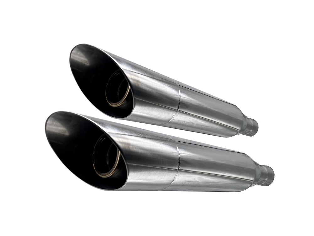 Scarico GPR compatibile con  Harley Davidson Sportster 883  2010-2018, Slash Inox, Coppia di terminali di scarico omologati, forniti con db killer removibili e raccordi specifici