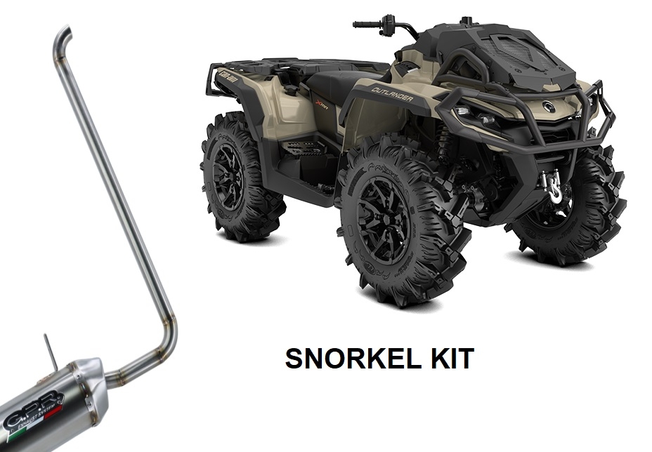 Scarico GPR compatibile con  Can Am Outlander 1000 V-Twin passo corto short chassis 2010-2023, Snorkel kit, Kit prolunga Snorkel per terminale GPR Pentacross