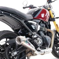 GPR exhaust compatible with  Triumph Scrambler 400 X 2023-2025, Powercone Evo, Homologated legal slip-on exhaust including removable db killer and link pipe 
