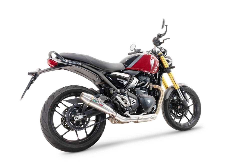 GPR exhaust compatible with  Triumph Scrambler 400 X 2023-2025, Ultracone, Homologated legal slip-on exhaust including removable db killer and link pipe 
