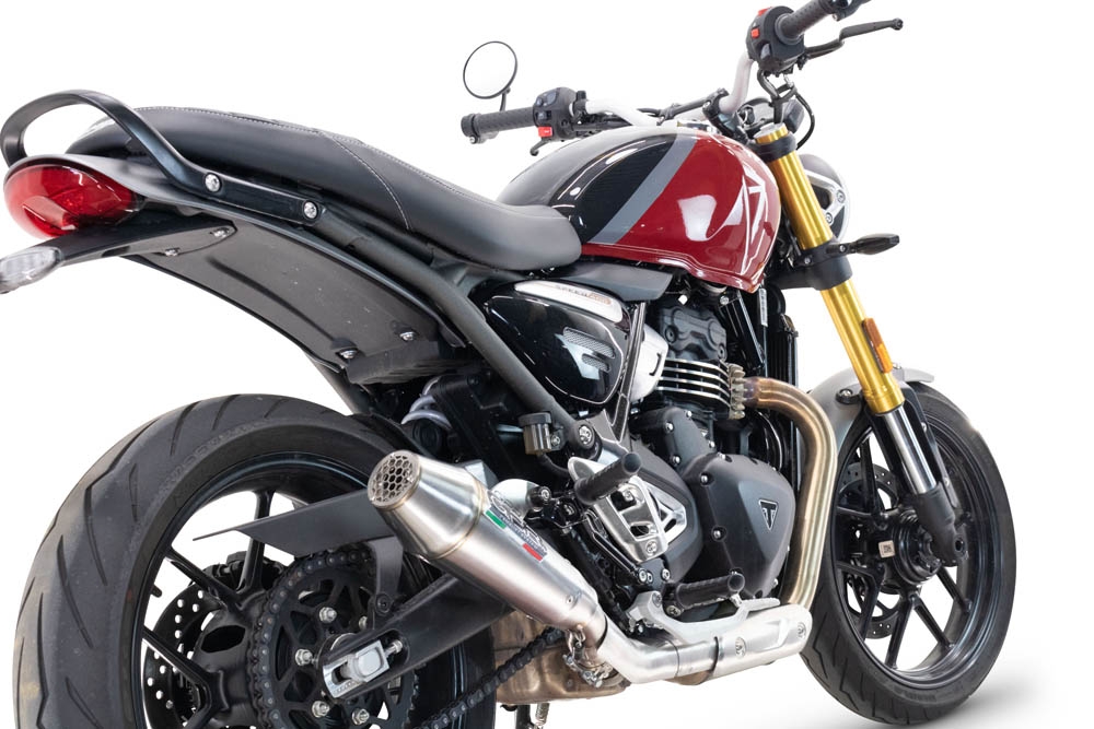 GPR exhaust compatible with  Triumph Scrambler 400 X 2023-2025, Ultracone, Homologated legal slip-on exhaust including removable db killer and link pipe 
