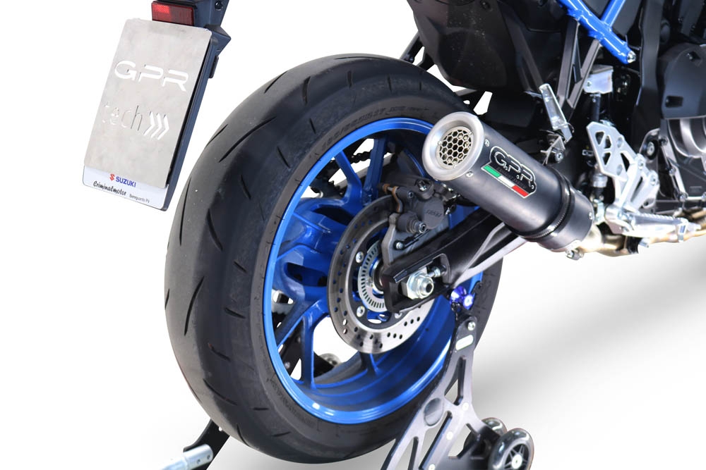 Scarico GPR compatibile con  Suzuki Gsx-8S 2022-2024, M3 Black Titanium, Scarico completo omologato,fornito con db killer estraibile,catalizzatore e collettore