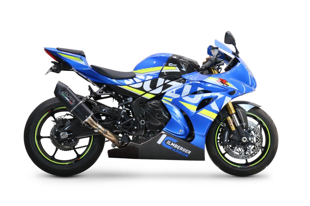 Scarico GPR compatibile con  Suzuki Gsx-R 1000 - 1000 R  2017-2020, Furore Evo4 Nero, Scarico omologato, silenziatore con db killer estraibile e raccordo specifico