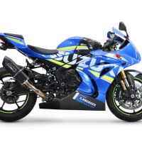 Scarico GPR compatibile con  Suzuki Gsx-R 1000 - 1000 R  2017-2020, Furore Evo4 Nero, Scarico omologato, silenziatore con db killer estraibile e raccordo specifico