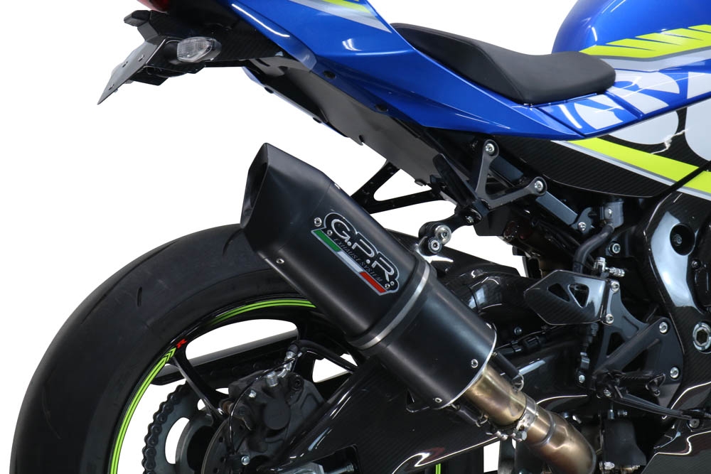 Scarico GPR compatibile con  Suzuki Gsx-R 1000 - 1000 R  2017-2020, Furore Evo4 Nero, Scarico omologato, silenziatore con db killer estraibile e raccordo specifico