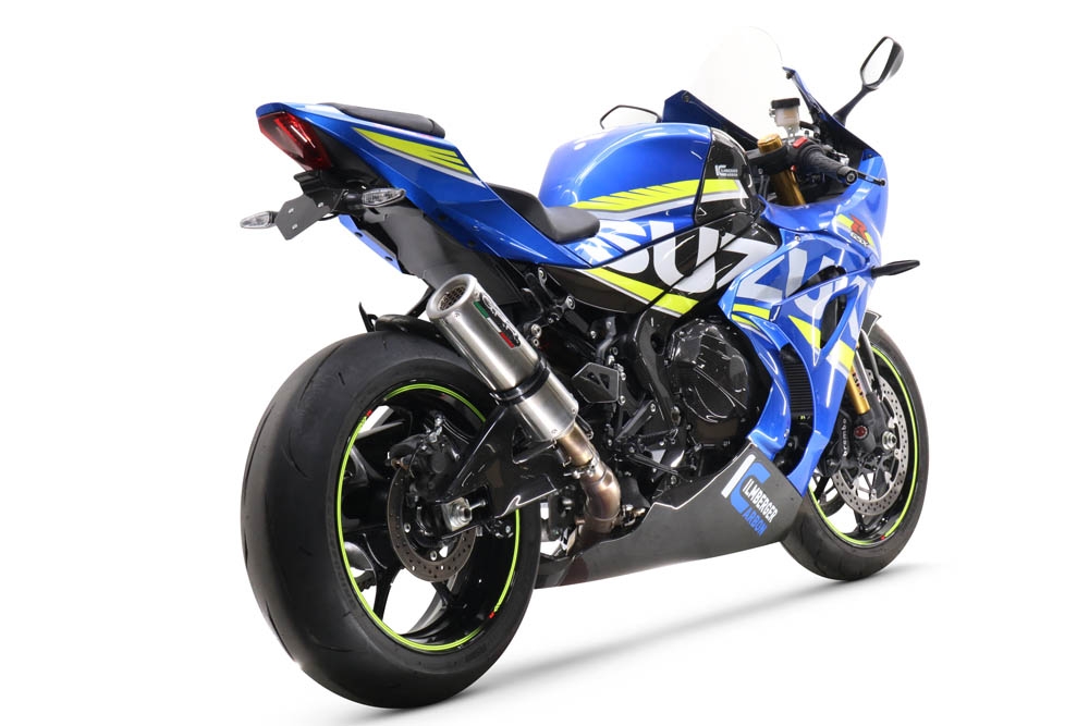 Scarico GPR compatibile con  Suzuki Gsx-R 1000 - 1000 R  2017-2020, M3 Inox , Scarico omologato, silenziatore con db killer estraibile e raccordo specifico