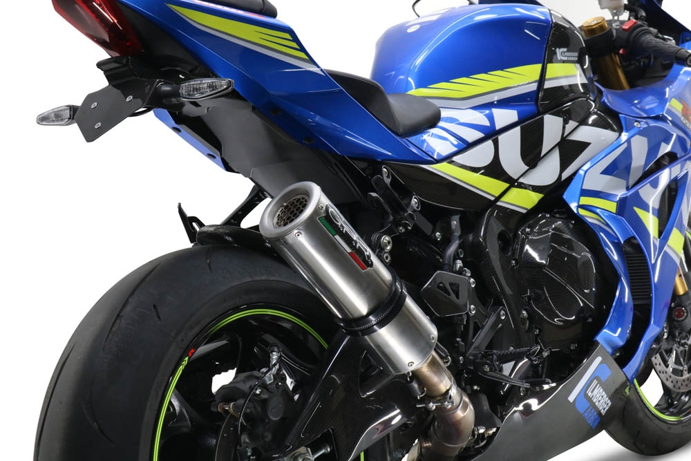 Scarico GPR compatibile con  Suzuki Gsx-R 1000 - 1000 R  2017-2020, M3 Inox , Scarico omologato, silenziatore con db killer estraibile e raccordo specifico