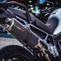 Scarico GPR compatibile con  Triumph Tiger 850 2020-2024, Dual Poppy, Scarico omologato, silenziatore con db killer estraibile e raccordo specifico