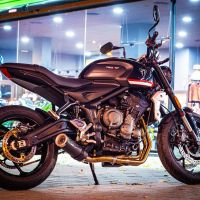 GPR exhaust compatible with  Triumph Trident 660 2021-2024, M3 Black Titanium, Racing full system exhaust, including removable db killer 
