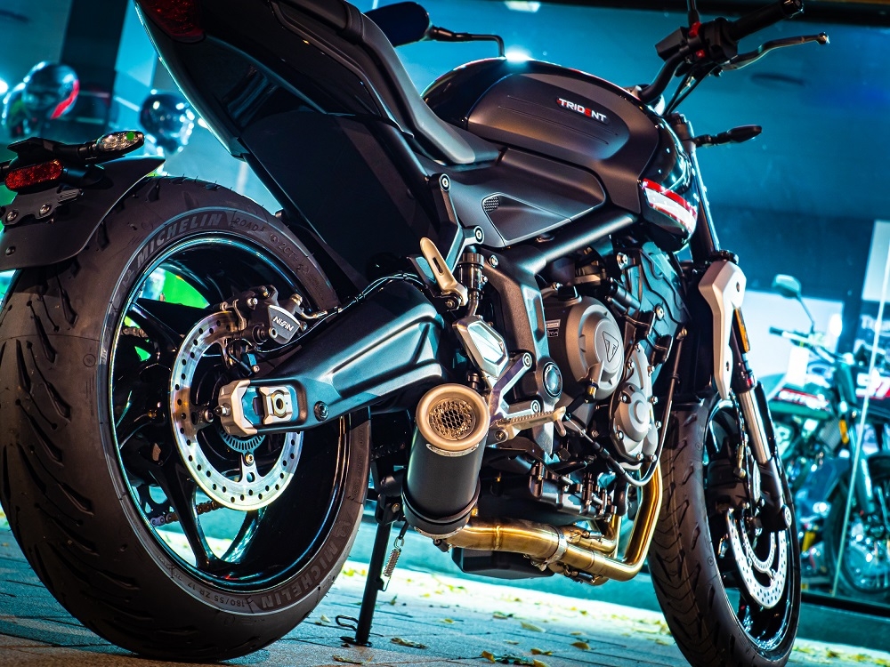 GPR exhaust compatible with  Triumph Trident 660 2021-2024, M3 Black Titanium, Racing full system exhaust, including removable db killer 