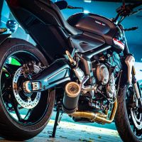 GPR exhaust compatible with  Triumph Trident 660 2021-2024, M3 Black Titanium, Racing full system exhaust, including removable db killer 