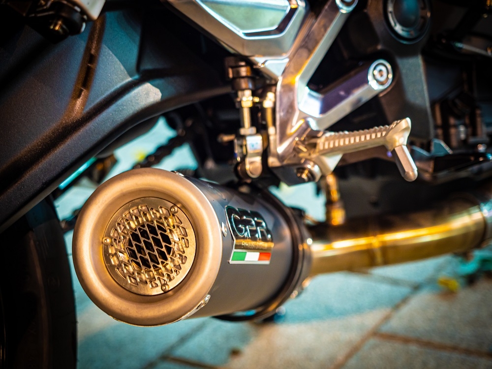GPR exhaust compatible with  Triumph Trident 660 2021-2024, M3 Black Titanium, Racing full system exhaust, including removable db killer 