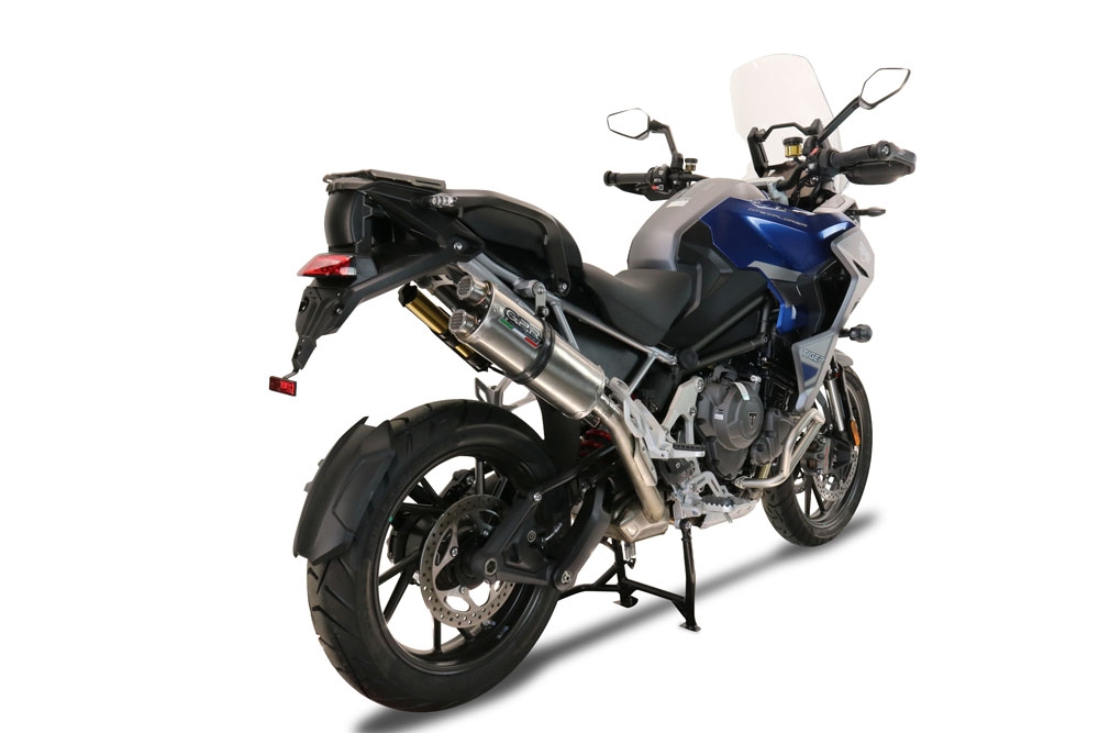 GPR exhaust compatible with  Triumph Tiger 1200 Gt - Rally 2022-2024, Dual Inox, Homologated legal slip-on exhaust including removable db killer and link pipe 