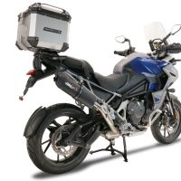 GPR exhaust compatible with  Triumph Tiger 1200 Gt - Rally 2022-2024, Furore Evo4 Nero, Homologated legal slip-on exhaust including removable db killer and link pipe 