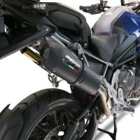 GPR exhaust compatible with  Triumph Tiger 1200 Gt - Rally 2022-2024, Furore Evo4 Nero, Homologated legal slip-on exhaust including removable db killer and link pipe 