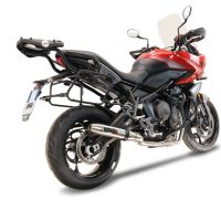 Scarico GPR compatibile con  Triumph Trident 660 2021-2024, Deeptone Inox, Scarico completo racing, fornito con db killer estraibile e collettore, non conforme per uso stradale
