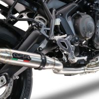 Scarico GPR compatibile con  Triumph Trident 660 2021-2024, Deeptone Inox, Scarico completo racing, fornito con db killer estraibile e collettore, non conforme per uso stradale